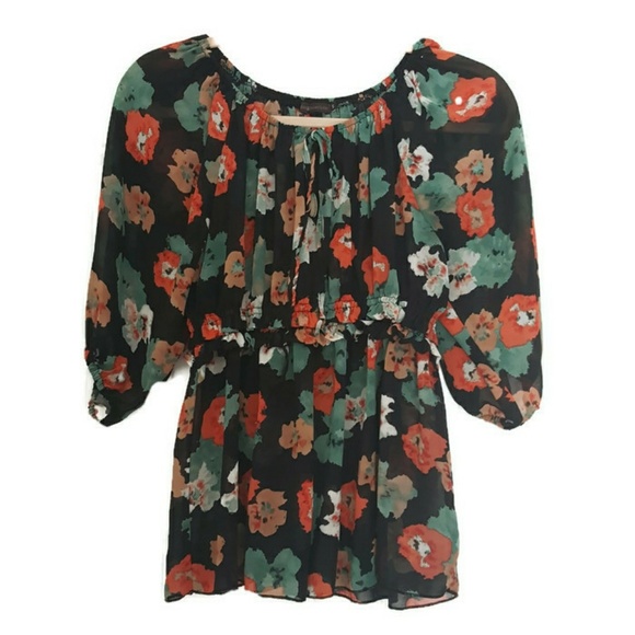 ANTHROPOLOGIE HAZEL OFF SHOULDER BOHO TOP